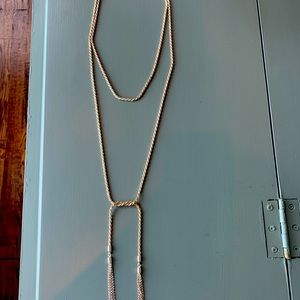 Sterling silver silpada necklace- 52 inches long with tassels at end of chain